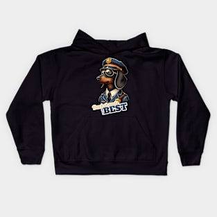 Policeman Dachshund Kids Hoodie